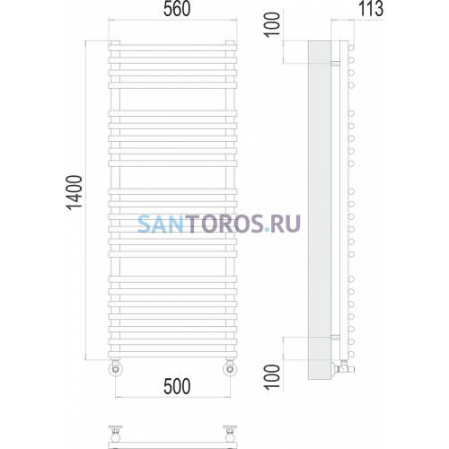 Кремона П22 500х1400 Полотенцесушитель TERMINUS 4670078530691