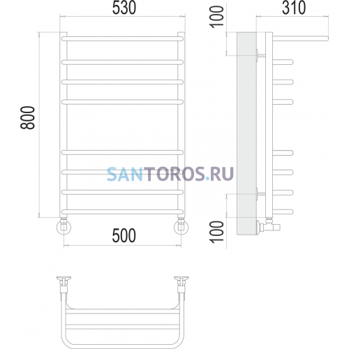 Арктур П8 500х800 Полотенцесушитель TERMINUS 4670078529466