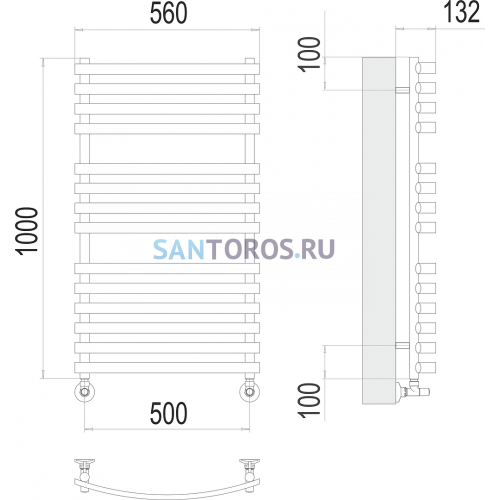Капри П14 500х1000 Полотенцесушитель TERMINUS 4670078530646