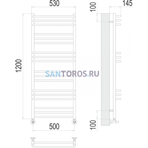 Соренто П18 500х1200 Полотенцесушитель TERMINUS 4670078530851