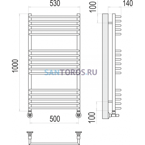 Арт П16 500х1000 Полотенцесушитель TERMINUS 4670078513380