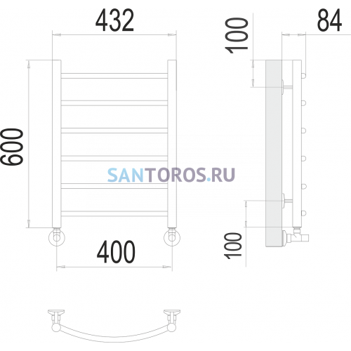 Классик П6 400х600 Полотенцесушитель TERMINUS 4670078530202