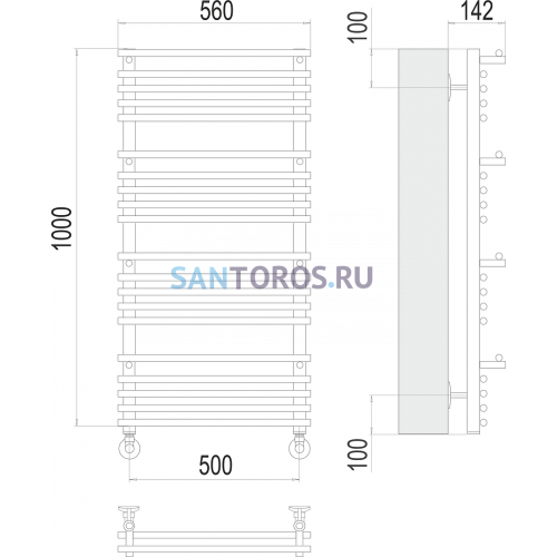 Вента люкс П20 500х1000 Полотенцесушитель TERMINUS 4670078529527