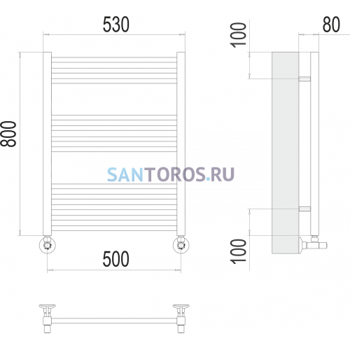 Сицилия П12 500х800 Полотенцесушитель TERMINUS 4670078530790