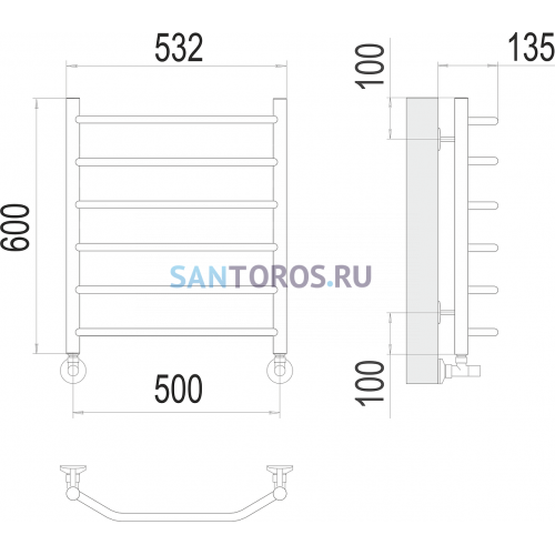Виктория П6 500х600 Полотенцесушитель TERMINUS 4670078530080