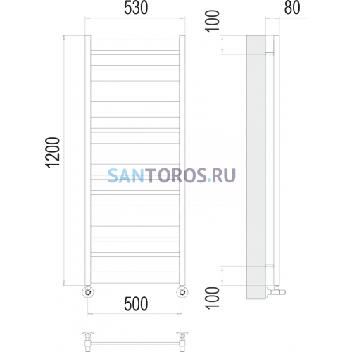 Латте П13 500х1200 Полотенцесушитель TERMINUS 4670078530714