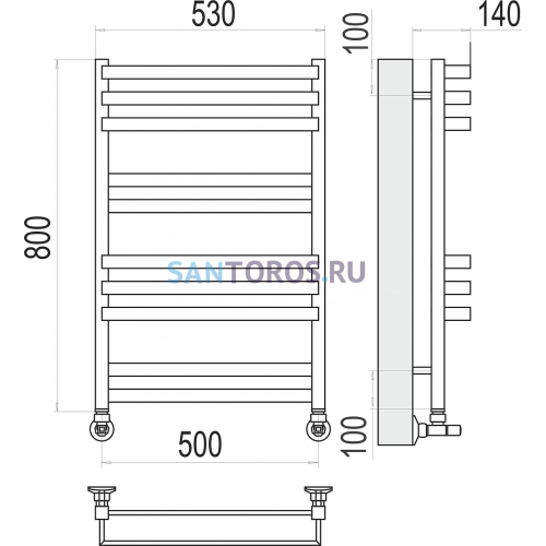 Линц П10 500х800 Полотенцесушитель TERMINUS 4630080268388