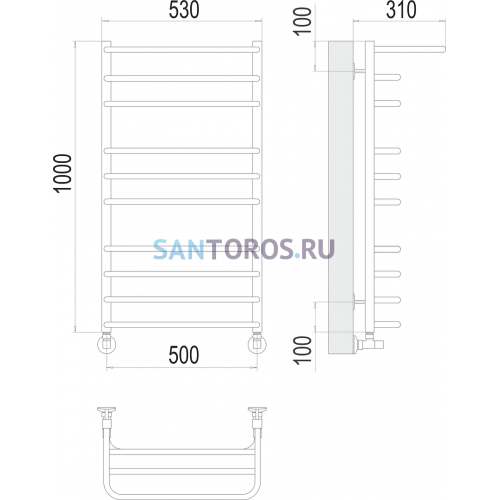Арктур П10 500х1000 Полотенцесушитель TERMINUS 4670078529459