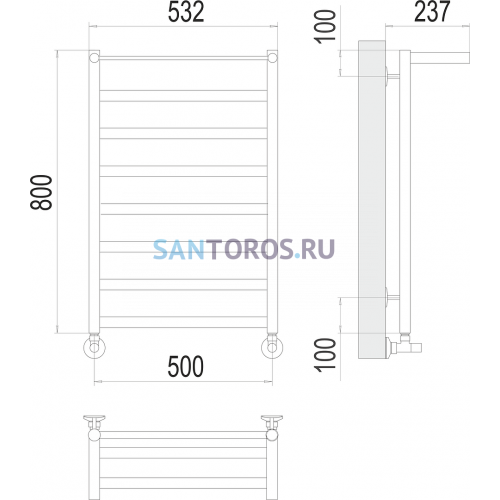 Хендрикс П8 500х800 Полотенцесушитель TERMINUS 4670078530424
