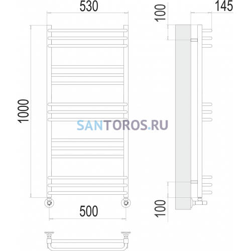 Соренто П15 500х1000 Полотенцесушитель TERMINUS 4670078530844