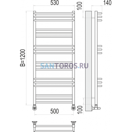 Кельн П18 500х1200 Полотенцесушитель TERMINUS 4630080268371