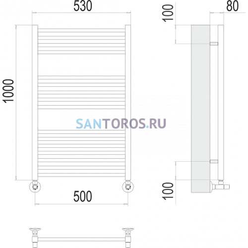 Сицилия П16 500х1000 Полотенцесушитель TERMINUS 4670078530806