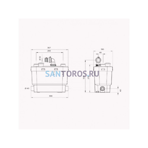 Канализационная насосная установка SFA SANISPEED SSPSTD