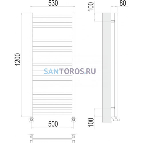 Грета П15 500х1200 Полотенцесушитель TERMINUS 4670078530592