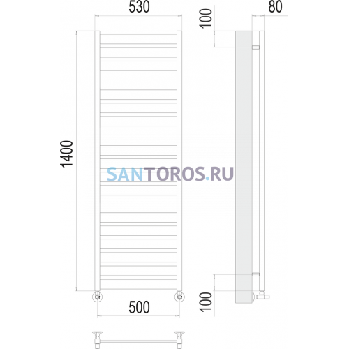 Латте П16 500х1400 Полотенцесушитель TERMINUS 4670078530721