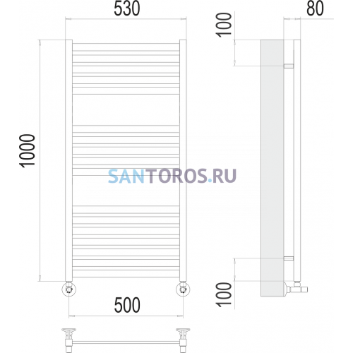 Тоскана П17 500х1000 Полотенцесушитель TERMINUS 4670078530875
