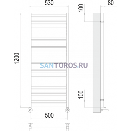 Тоскана П19 500х1200 Полотенцесушитель TERMINUS 4670078530882