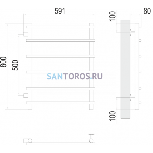 Квинта П6 500х800 бп500 Полотенцесушитель TERMINUS 4670078530172