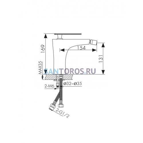 Смеситель KAISER Star для биде 02088 (Кайзер)