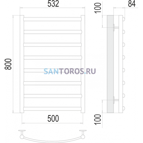 Атланта+ П8 500х800 Полотенцесушитель TERMINUS 4670078529992
