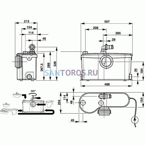 Канализационная насосная установка SFA SANIBEST PRO B3PRO
