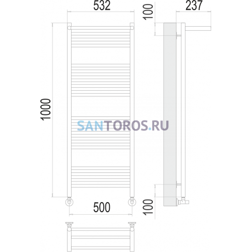 Аврора с/п П20 500х1000 Полотенцесушитель TERMINUS 4670078529442