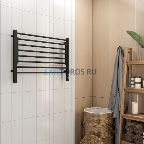 Горизонт П8 800х600 электро КС ЧЕРНЫЙ МУАР (sensor quick touch) Полотенцесушитель TERMINUS