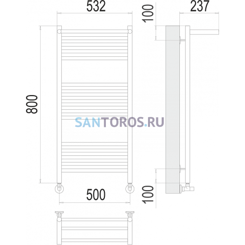 Аврора с/п П16 500х800 Полотенцесушитель TERMINUS 4670078529428