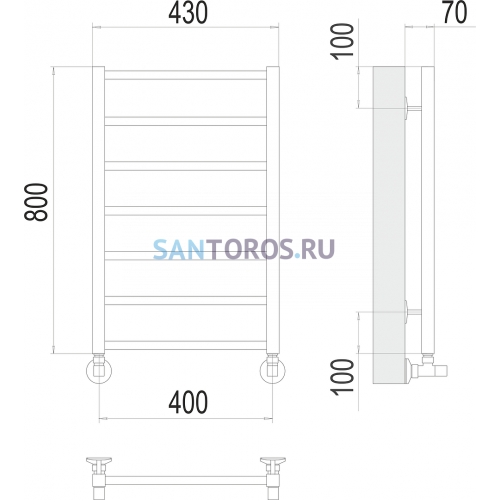 Контур П7 400х800 Полотенцесушитель TERMINUS 4670078529640