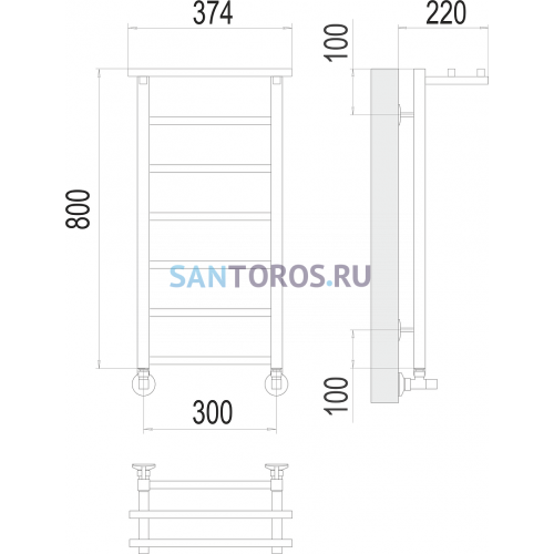 Контур с/п П7 300х800 Полотенцесушитель TERMINUS 4670078529695