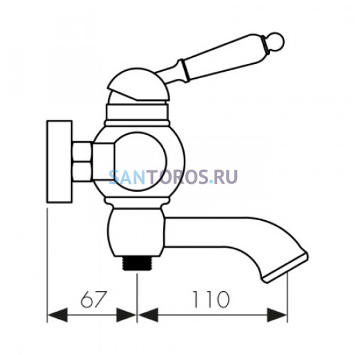 Смеситель KAISER Wood для ванны 61022 (Кайзер)