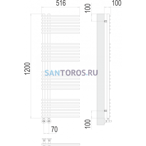 Астра П24 70х1200 Полотенцесушитель TERMINUS 4670078530509