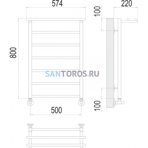 Контур с/п П7 500х800 Полотенцесушитель TERMINUS 4670078529718