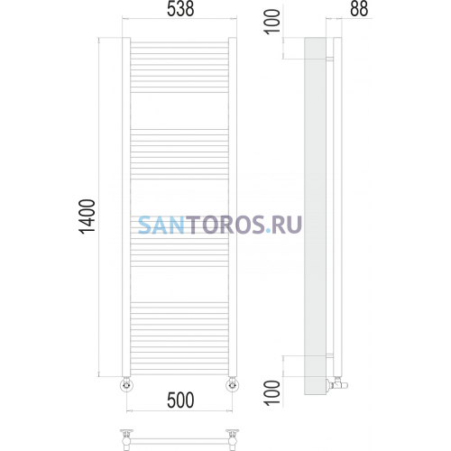 Альба П22 500х1400 Полотенцесушитель TERMINUS 4670078530479