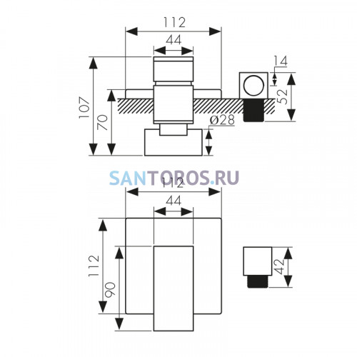 Смеситель KAISER Sonat скрытого монтажа 34177-1 (Кайзер)