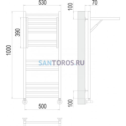 Валенсия П14 500х1000 Полотенцесушитель TERMINUS 4670078529480