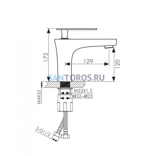 Смеситель KAISER Star для раковины 02011-2 (Кайзер)