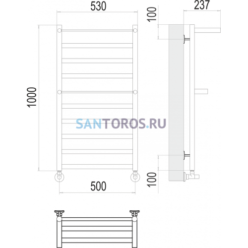 Хендрикс П10 500х1000 Полотенцесушитель TERMINUS 4670078529824