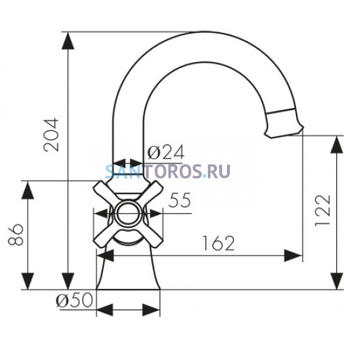 Смеситель KAISER Carlson Lux для раковины 11211 (Кайзер)