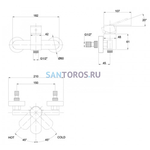 Смеситель KAISER Sonat для душа 34077-1 (Кайзер)