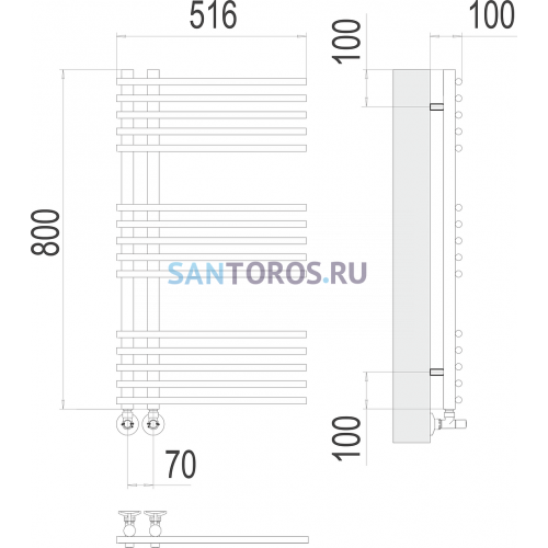 Астра П15 70х800 Полотенцесушитель TERMINUS 4670078530486