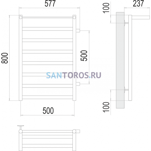 Хендрикс П8 500х800 бп500 Полотенцесушитель TERMINUS 4670078530417