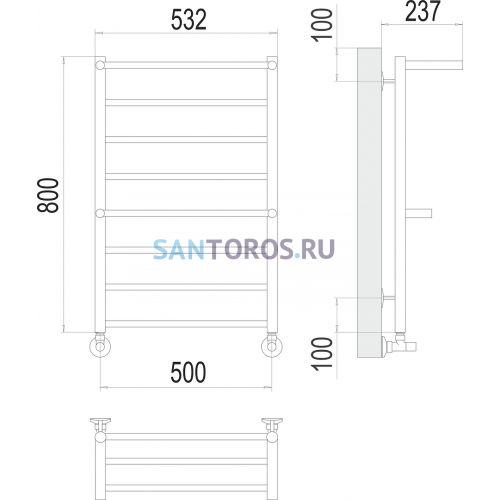 Анкона П8 500х800 Полотенцесушитель TERMINUS 4670078529978