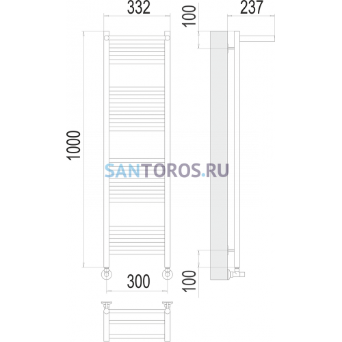 Аврора с/п П20 300х1000 Полотенцесушитель TERMINUS 4670078529848
