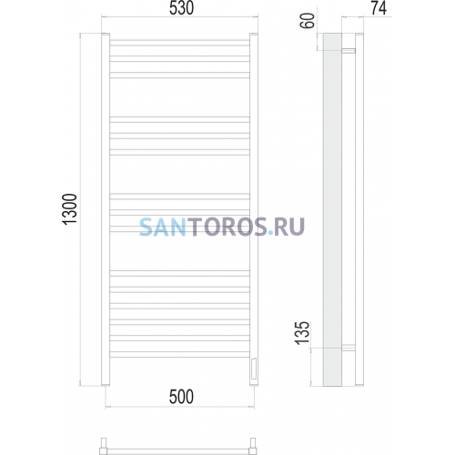 Ватикан П15 500х1300 электро (sensor quick touch) Полотенцесушитель TERMINUS