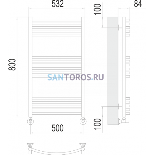 Классик П16 500х800 Полотенцесушитель TERMINUS 4670078529596