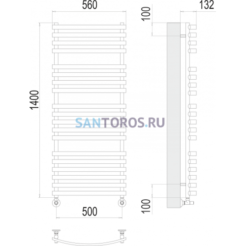 Капри П19 500х1400 Полотенцесушитель TERMINUS 4670078530660