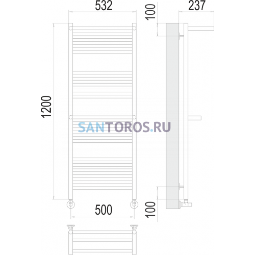 Аврора c 2-мя/п П22 500х1200 Полотенцесушитель TERMINUS 4670078529244