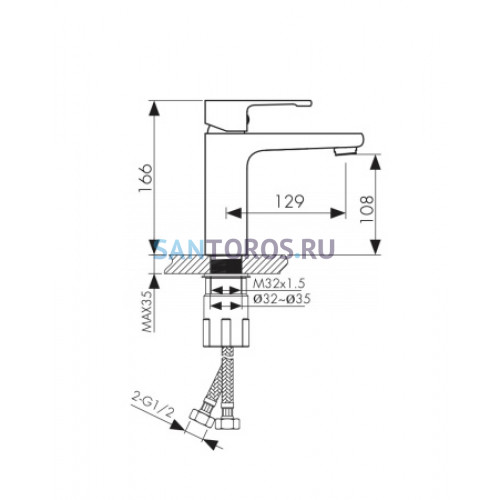 Смеситель KAISER Elite для раковины 01011 (Кайзер)
