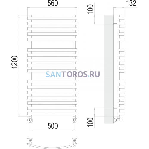 Капри П17 500х1200 Полотенцесушитель TERMINUS 4670078530653